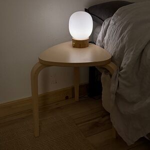 Elegant White and Tan Table Lamp